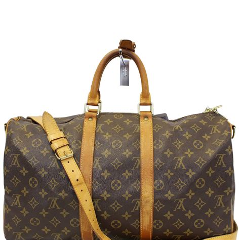 replica louis vuitton keepall bandouliere duffle bag 45 brown canvas|louis vuitton keepall 50 bag.